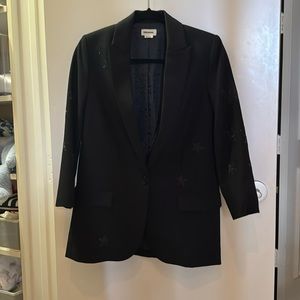 Zadig & Voltaire Black Star Rhinestone Blazer Jacket size 36